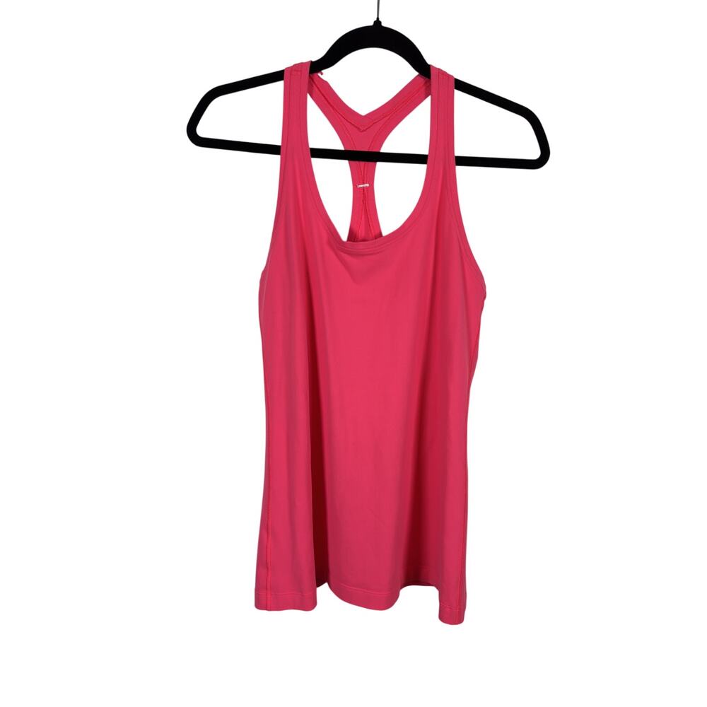 Lululemon Cool Racerback II Tank Top Womens 12 Pink Longline Scoop Neck